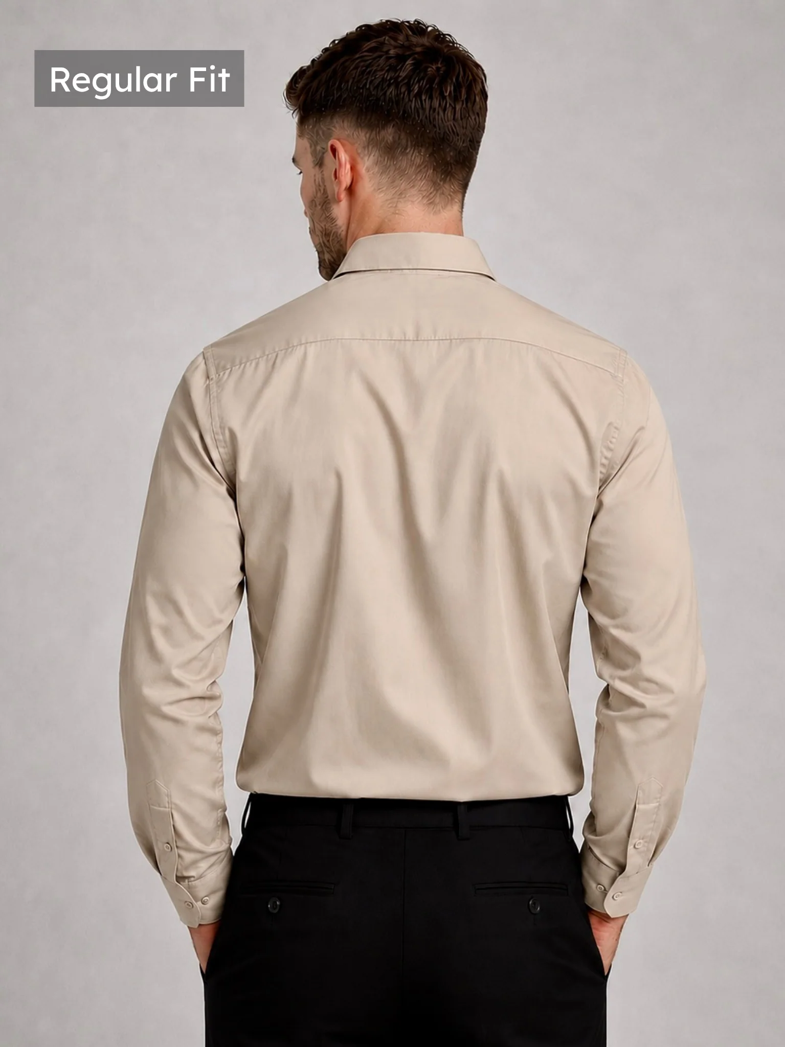 Beige Luxe Stretch Shirt - Image 3
