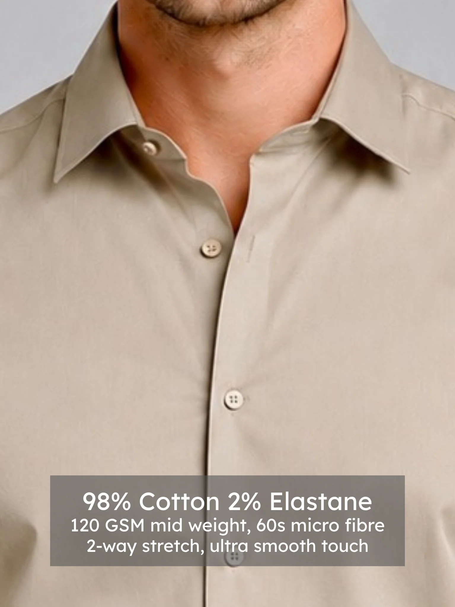 Beige Luxe Stretch Shirt - Image 4