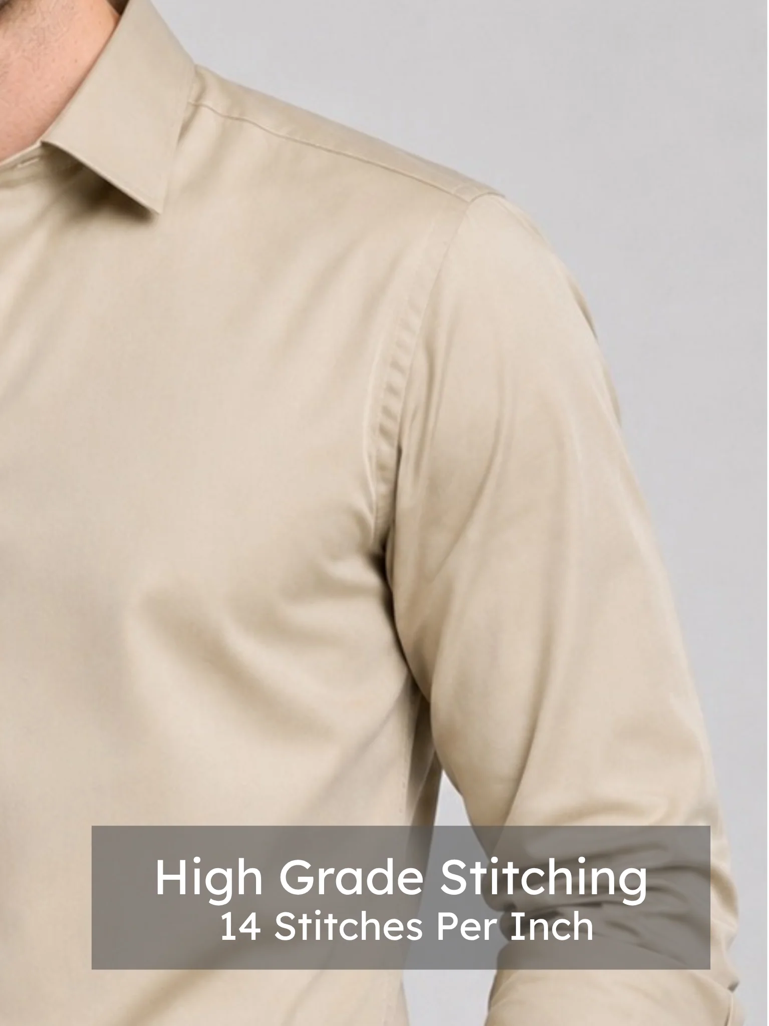 Beige Luxe Stretch Shirt - Image 5