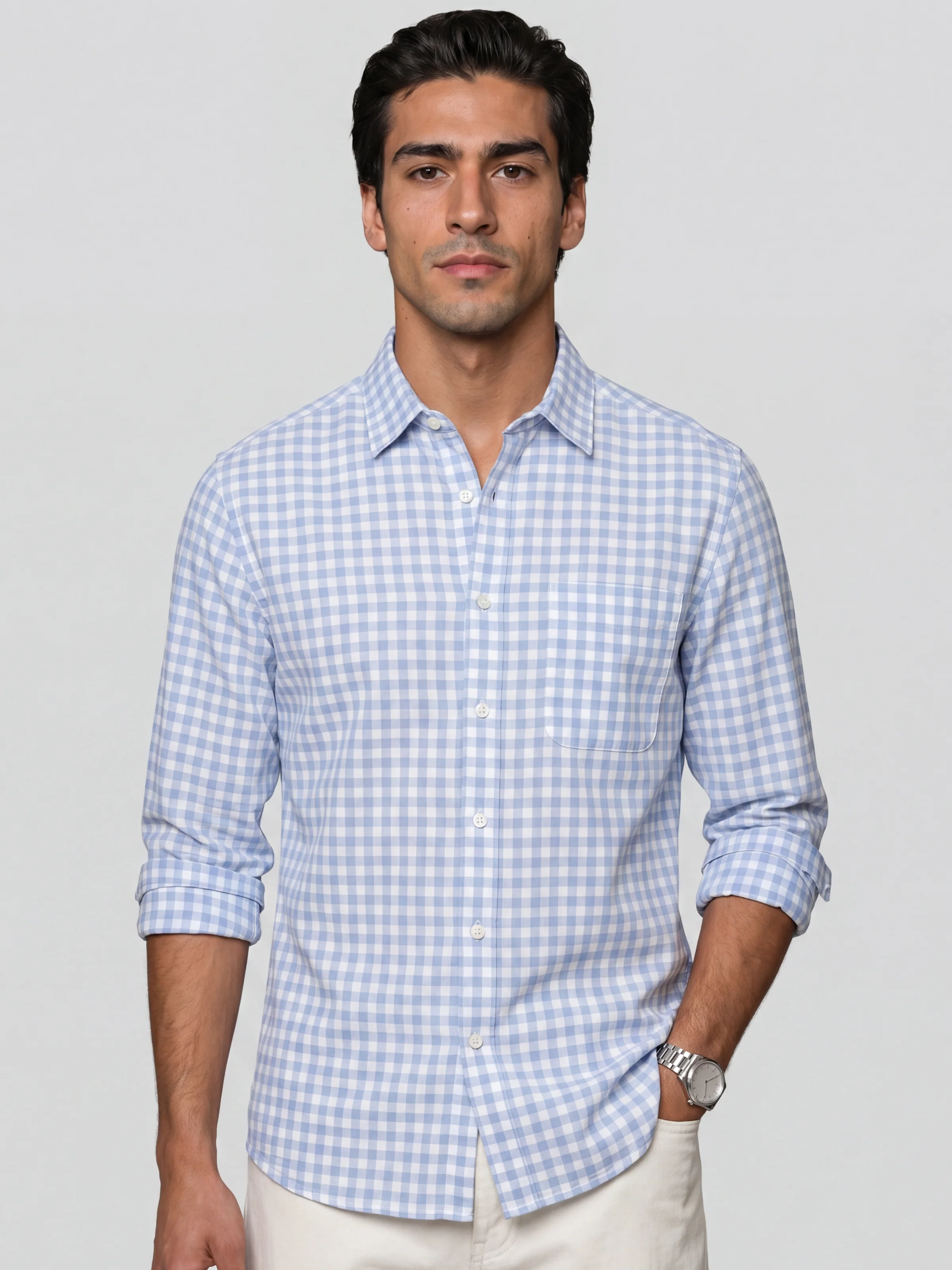 Blue Oxford Check Shirt