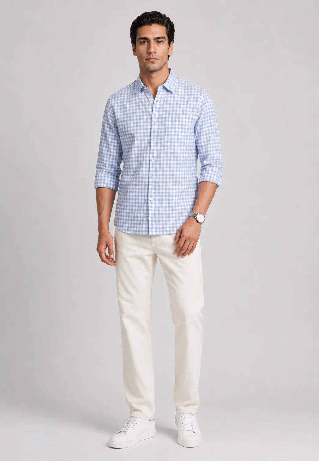 Blue Oxford Check Shirt - Image 2