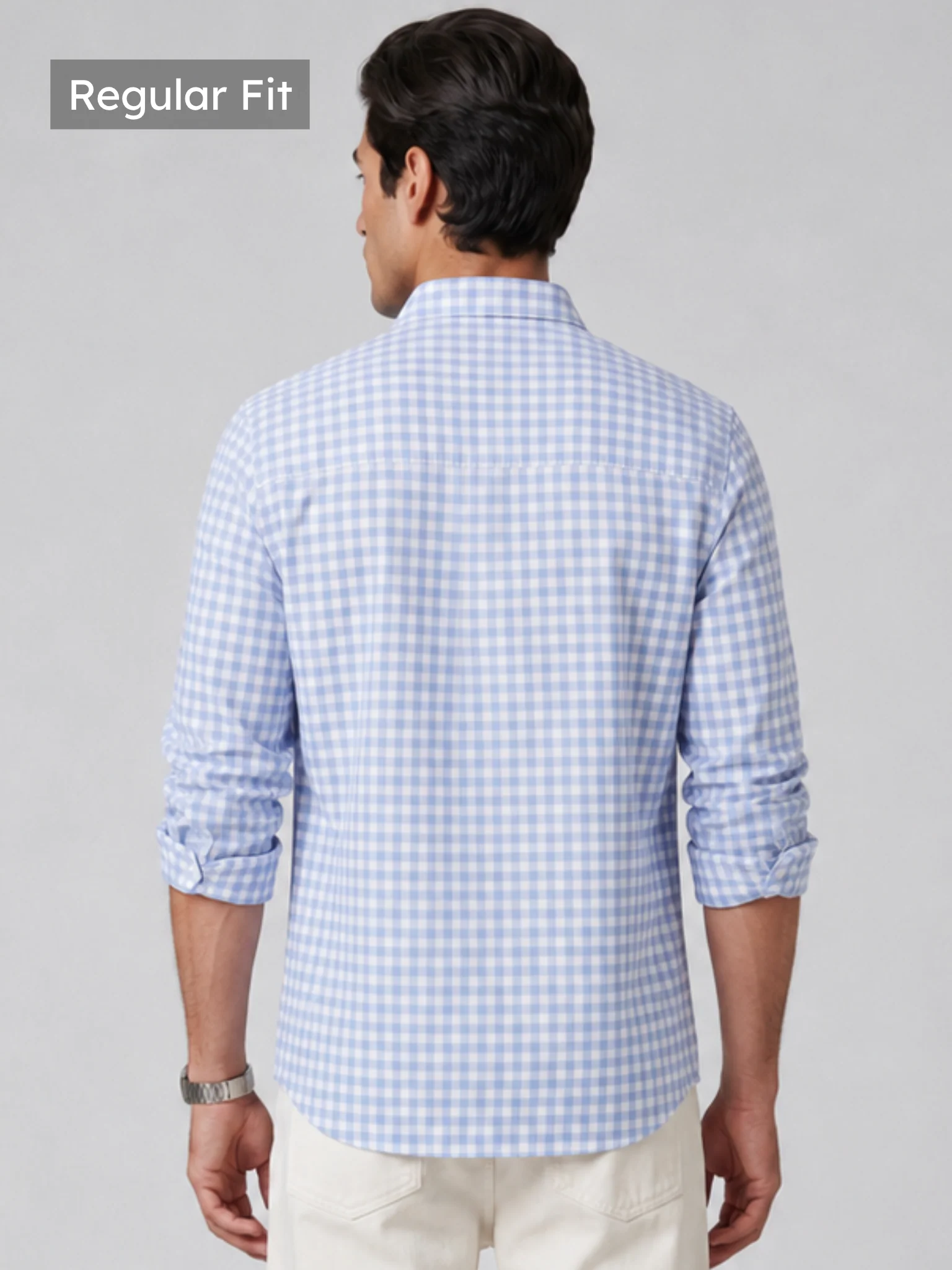 Blue Oxford Check Shirt - Image 3