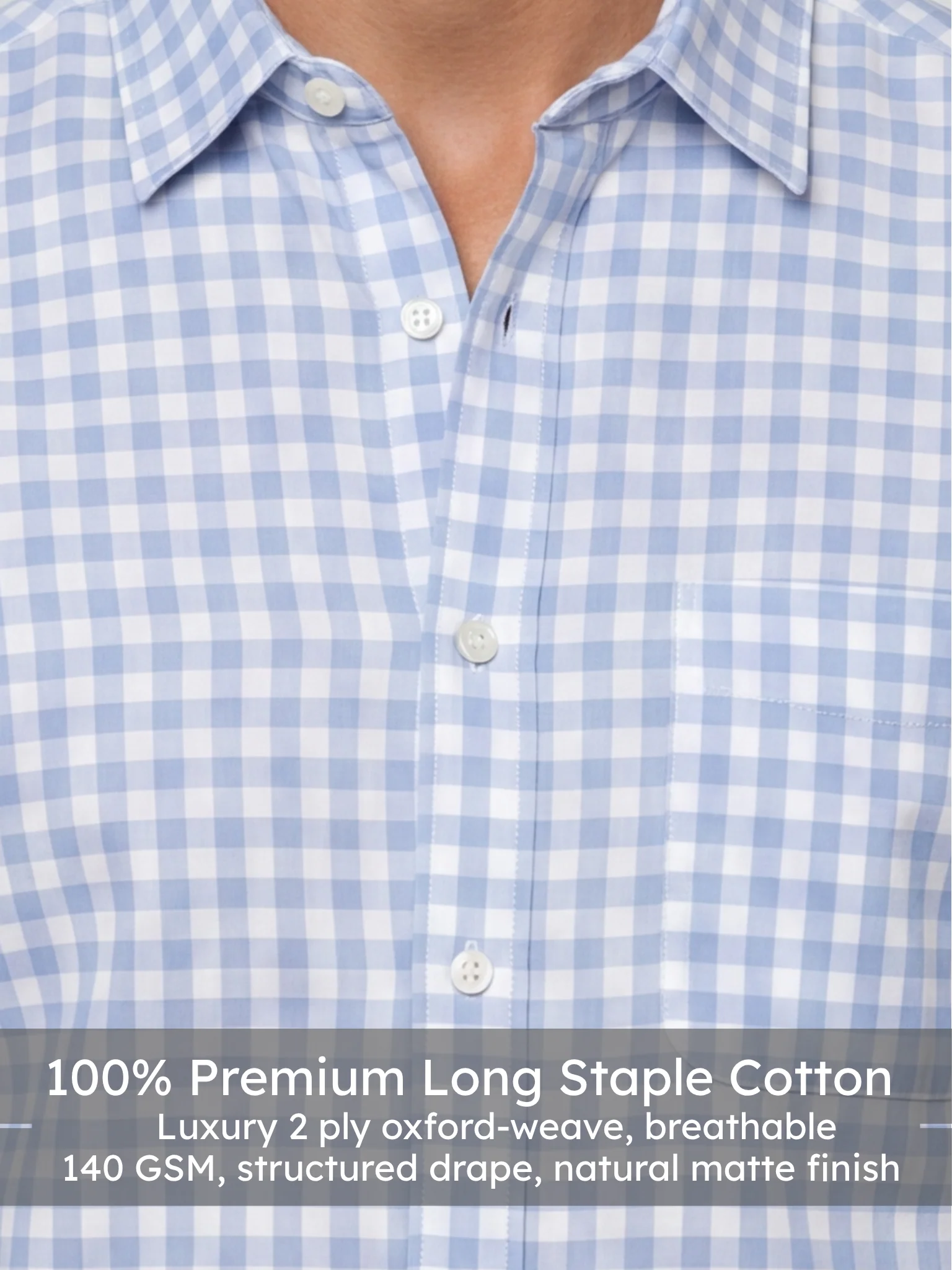 Blue Oxford Check Shirt - Image 4