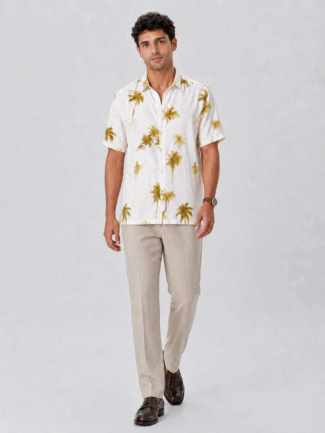 Crinkled Palm Print Shirt - Image 2