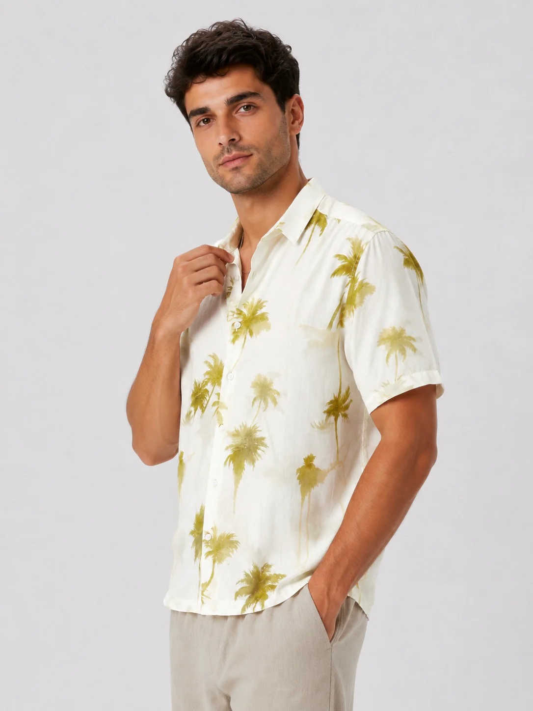 Crinkled Palm Print Shirt - Image 6