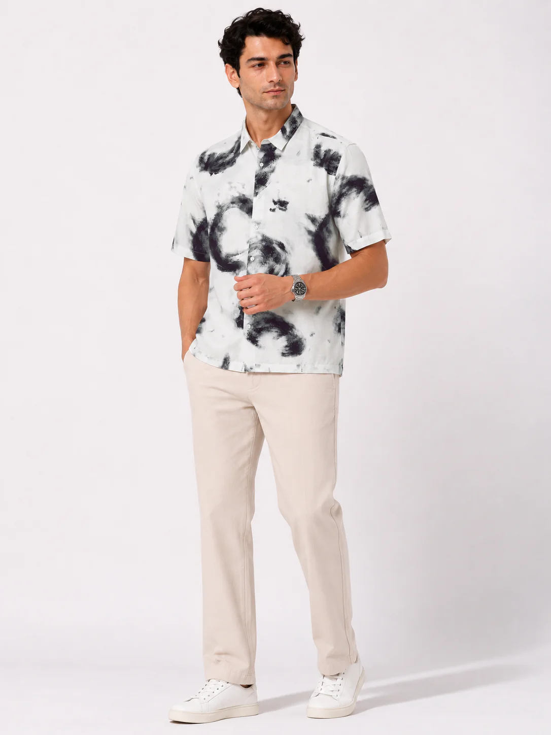 Crinkled Stormwater Print Shirt - Image 2