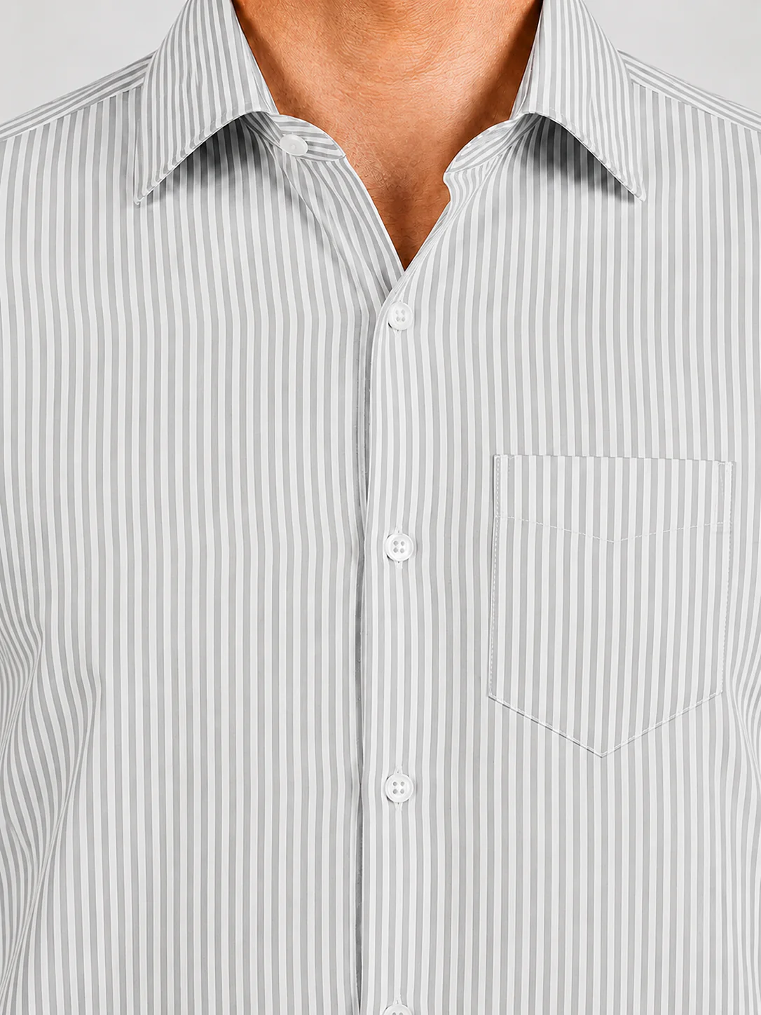 Grey Oxford Striped Shirt - Image 2