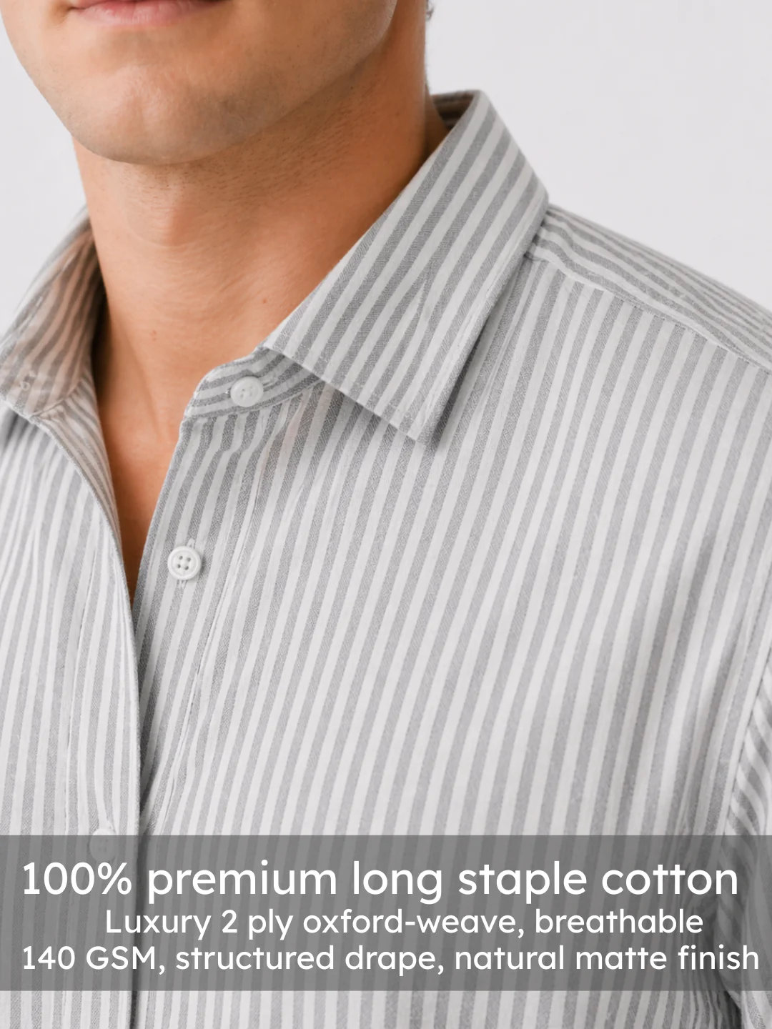 Grey Oxford Striped Shirt - Image 5