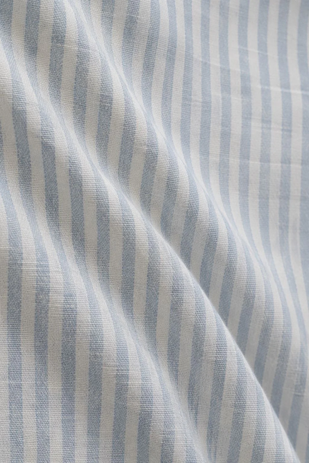 Linen Rich Light Blue Striped Shirt - Image 5