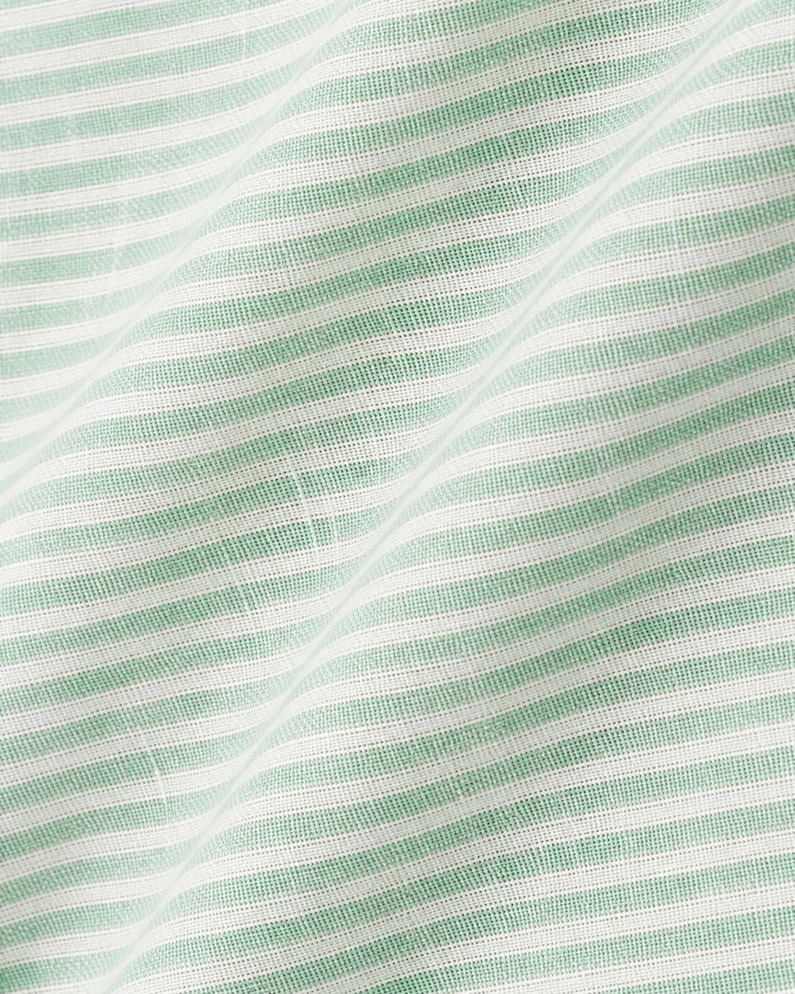 Linen Rich Light Green Striped Shirt - Image 5