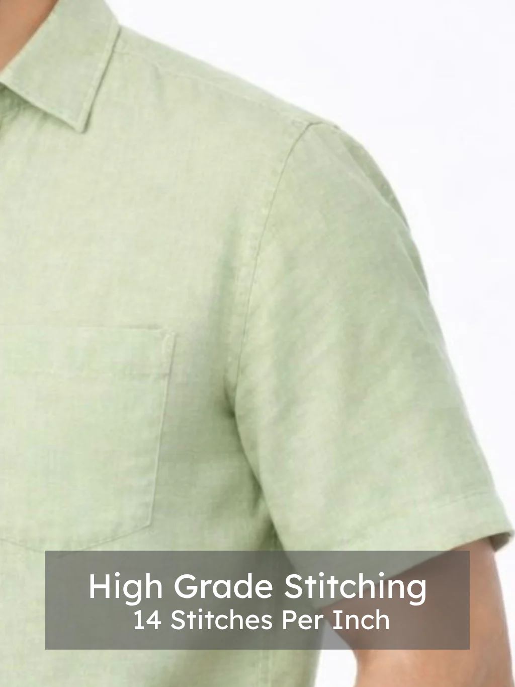 Linen Rich Sage Green Shirt - Image 5