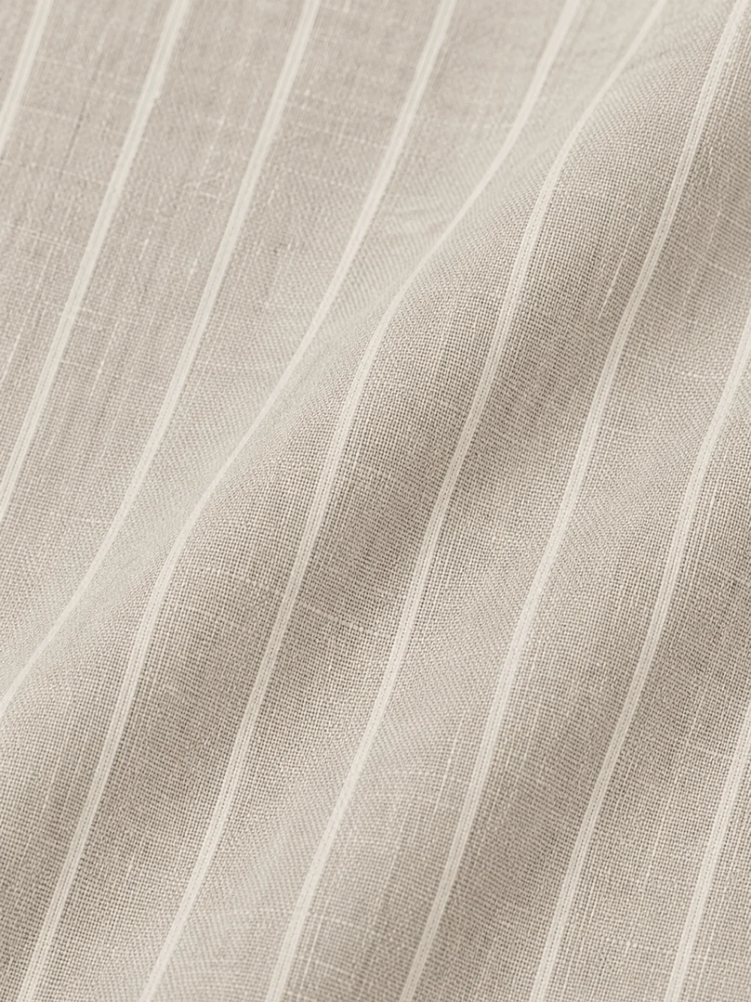 Linen Rich Silver Grey Striped Shirt - Image 8