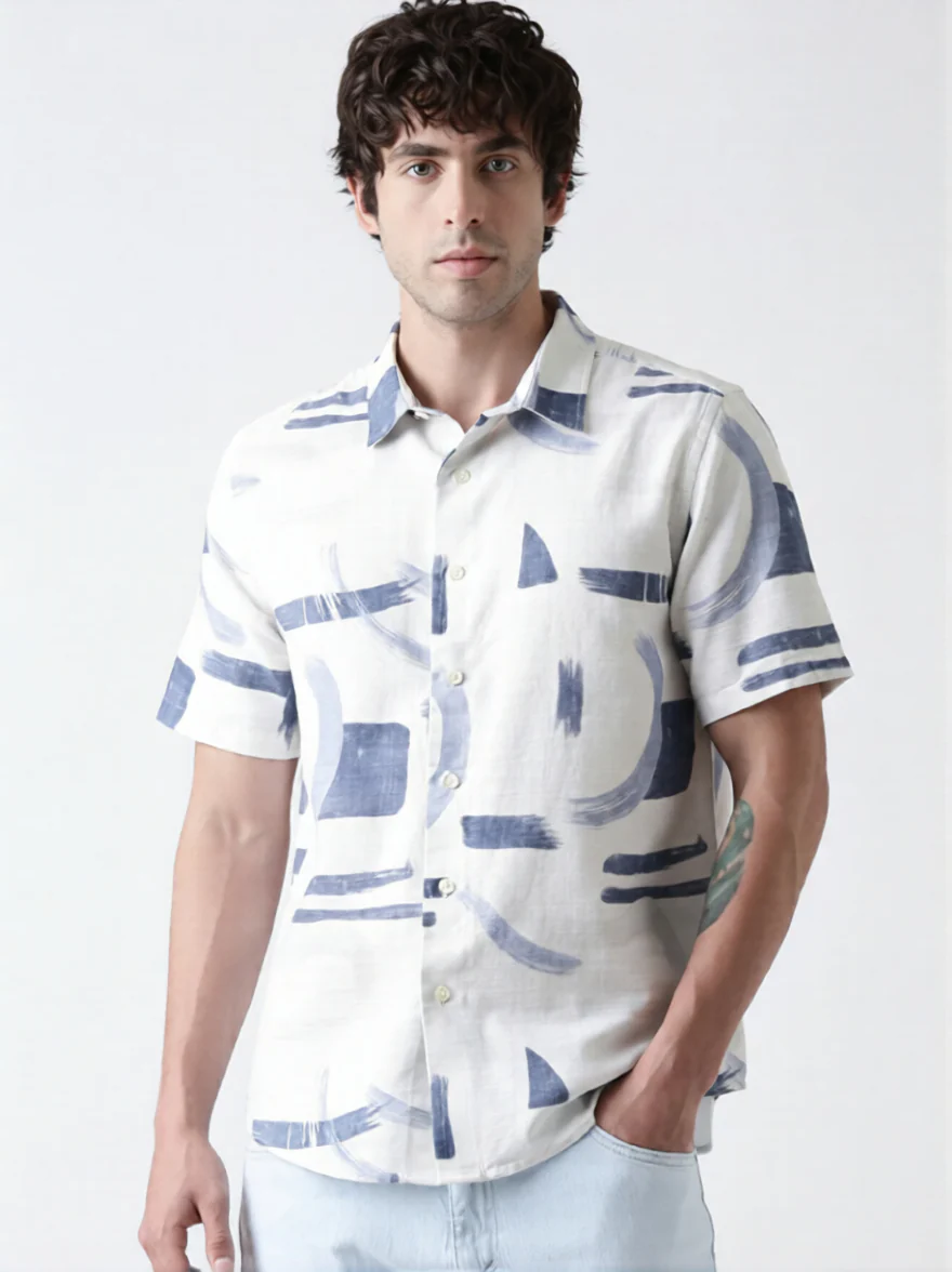 Brush Stroke Print Shirt