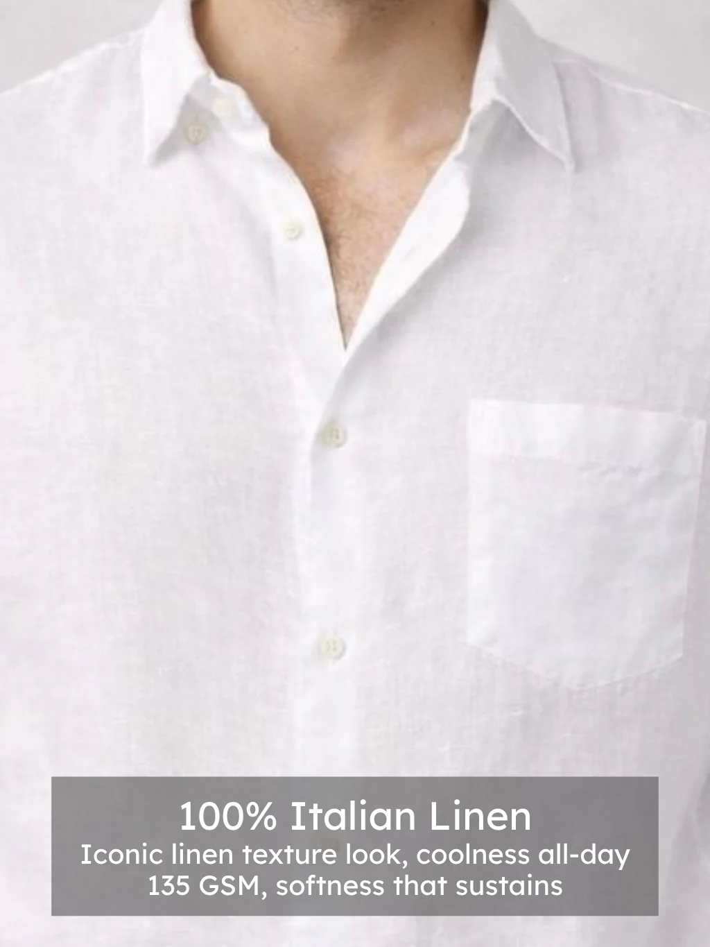 White Pure Italian Linen Shirt - Image 4