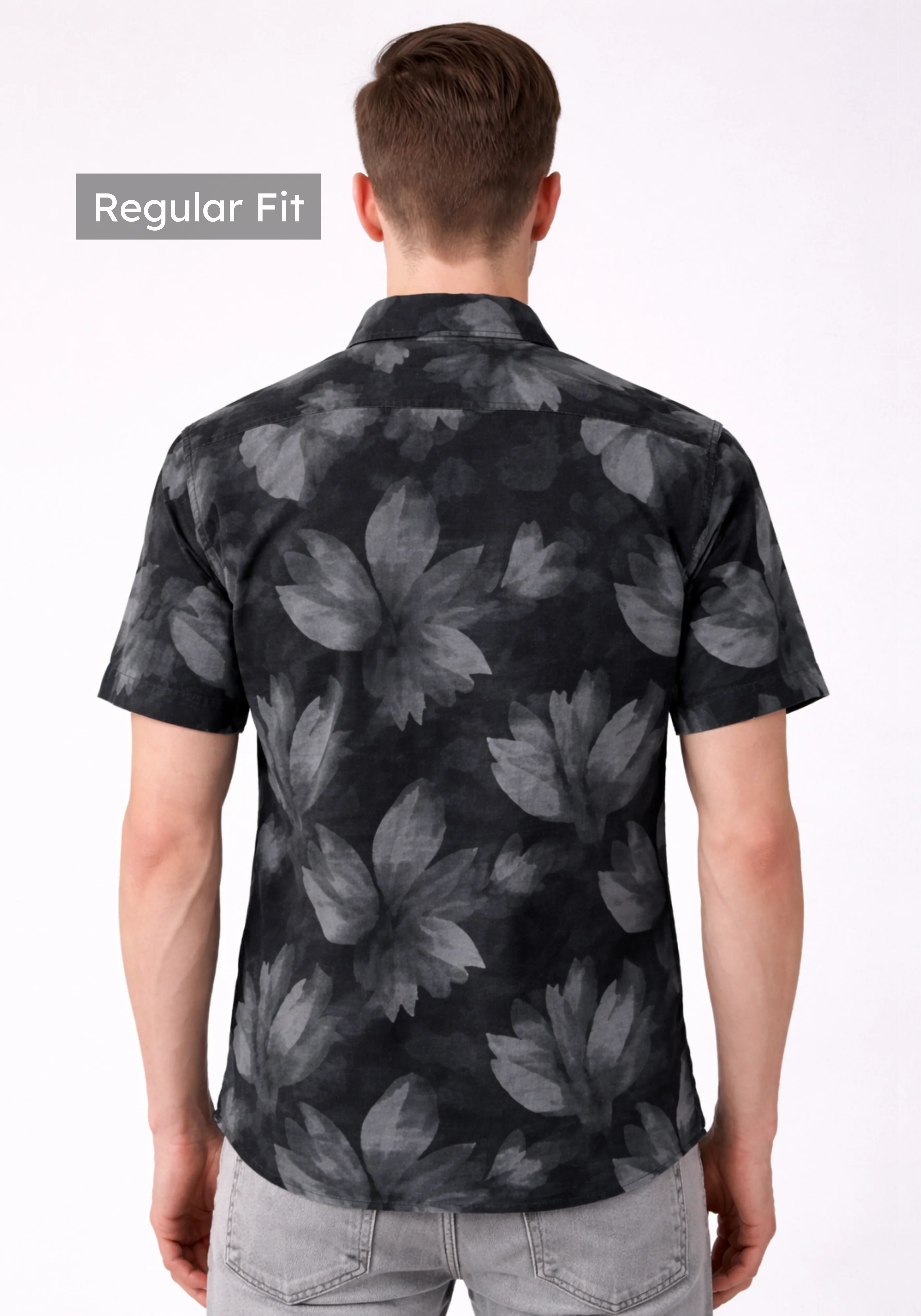 Abstract Charcoal Print Shirt - Image 3