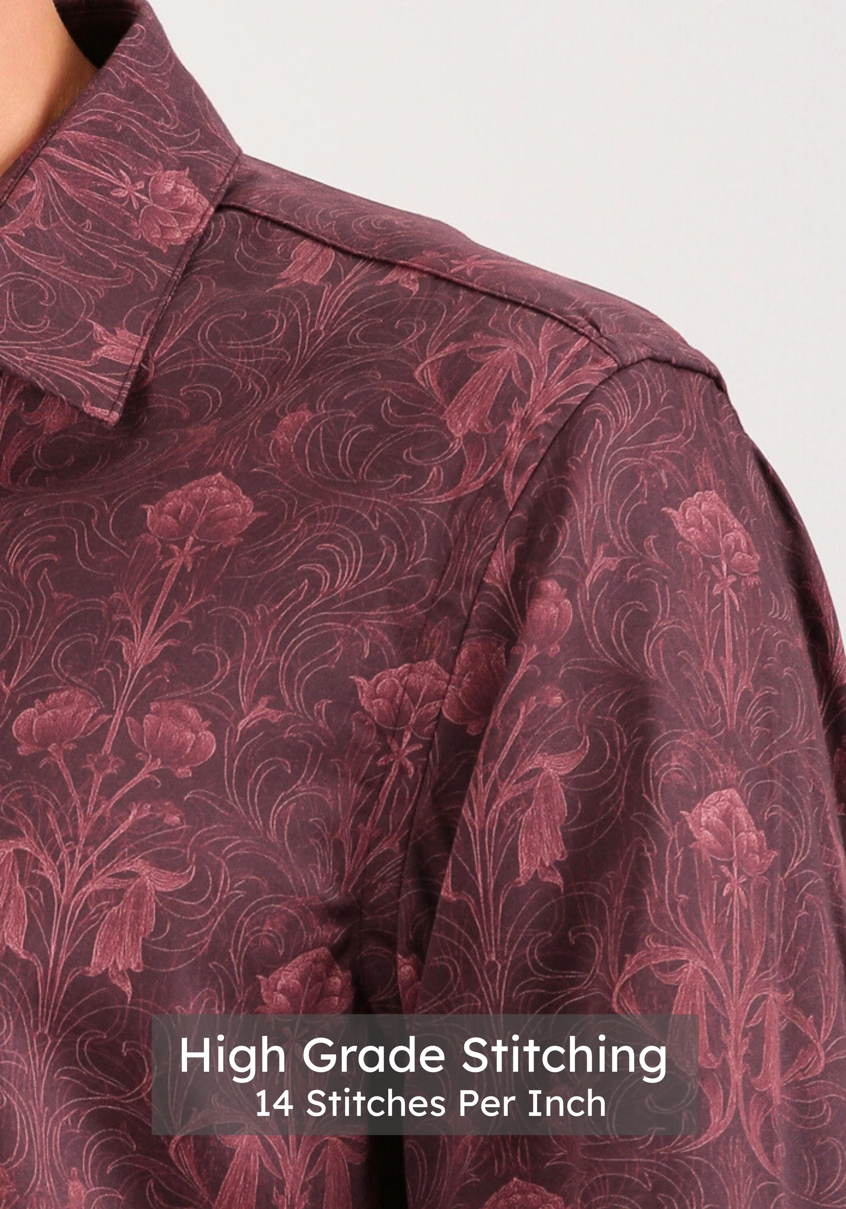 Artistic Maroon Print Shirt - Image 5