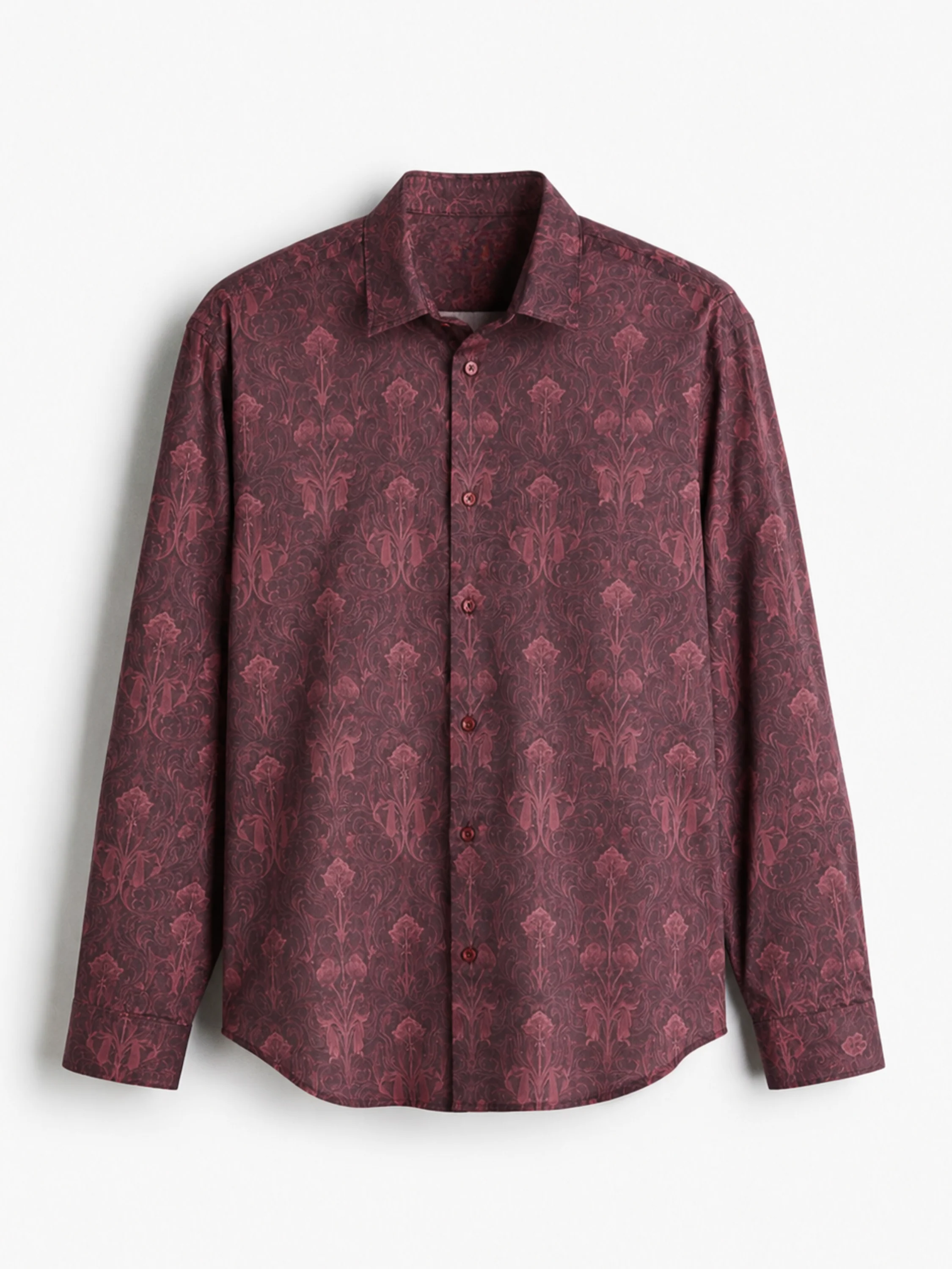 Artistic Maroon Print Shirt - Image 7