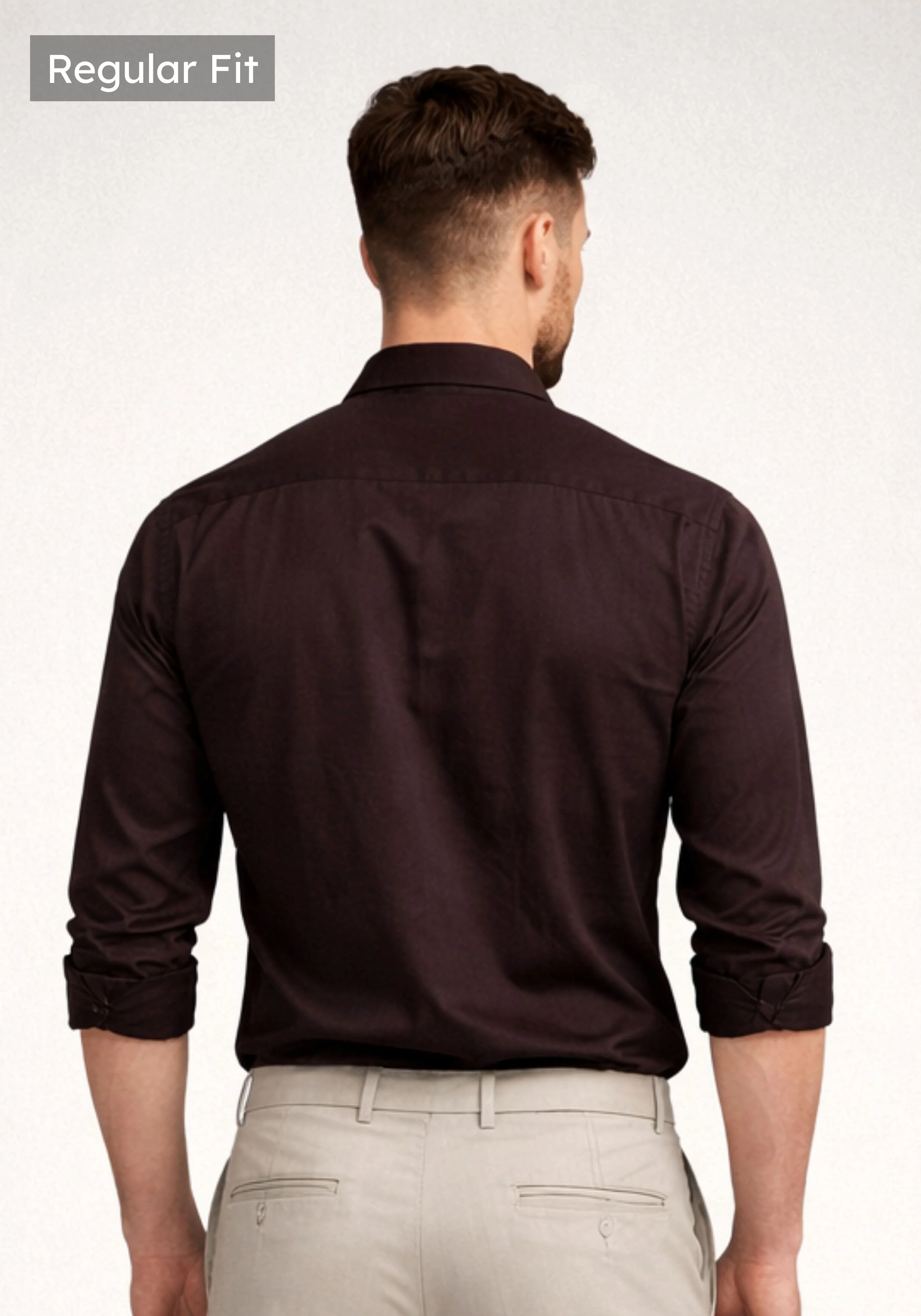 Brown Satin Stretch Shirt - Image 3
