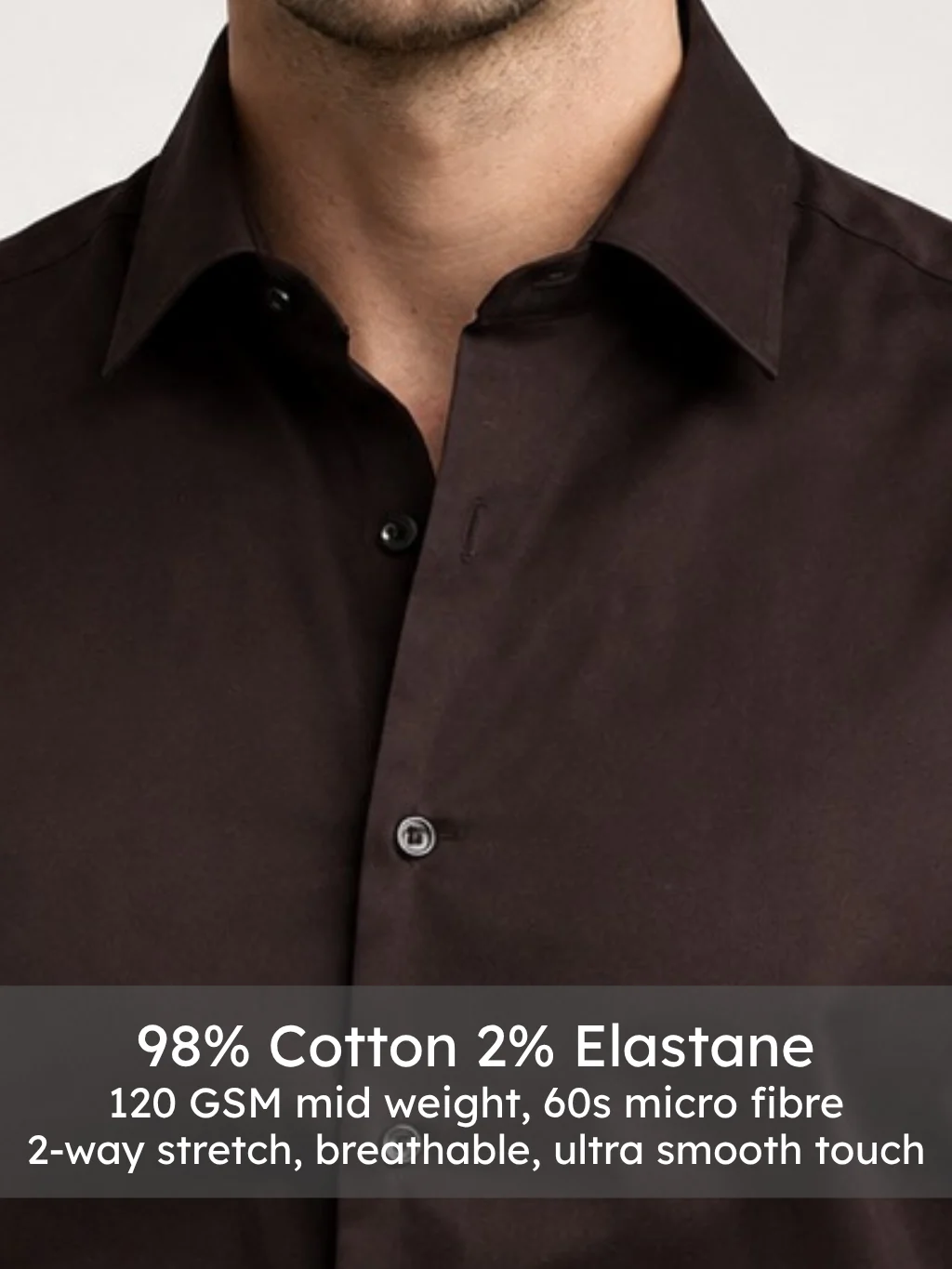 Brown Satin Stretch Shirt - Image 4