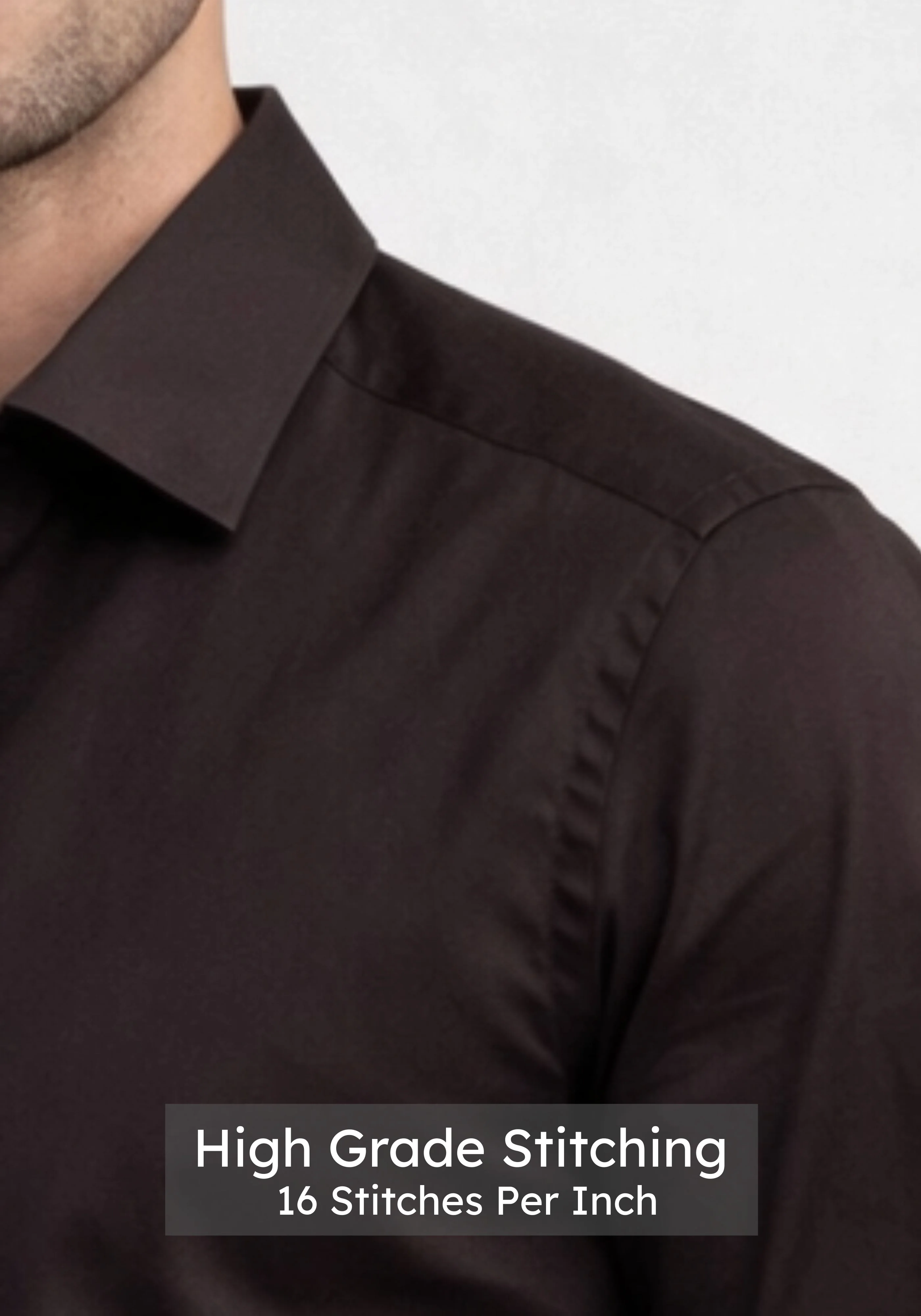 Brown Satin Stretch Shirt - Image 5