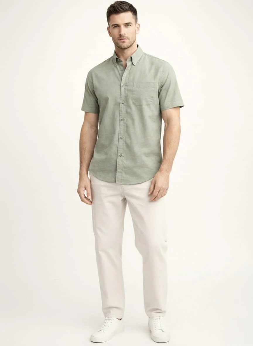 Sage Green Oxford Shirt - Image 2