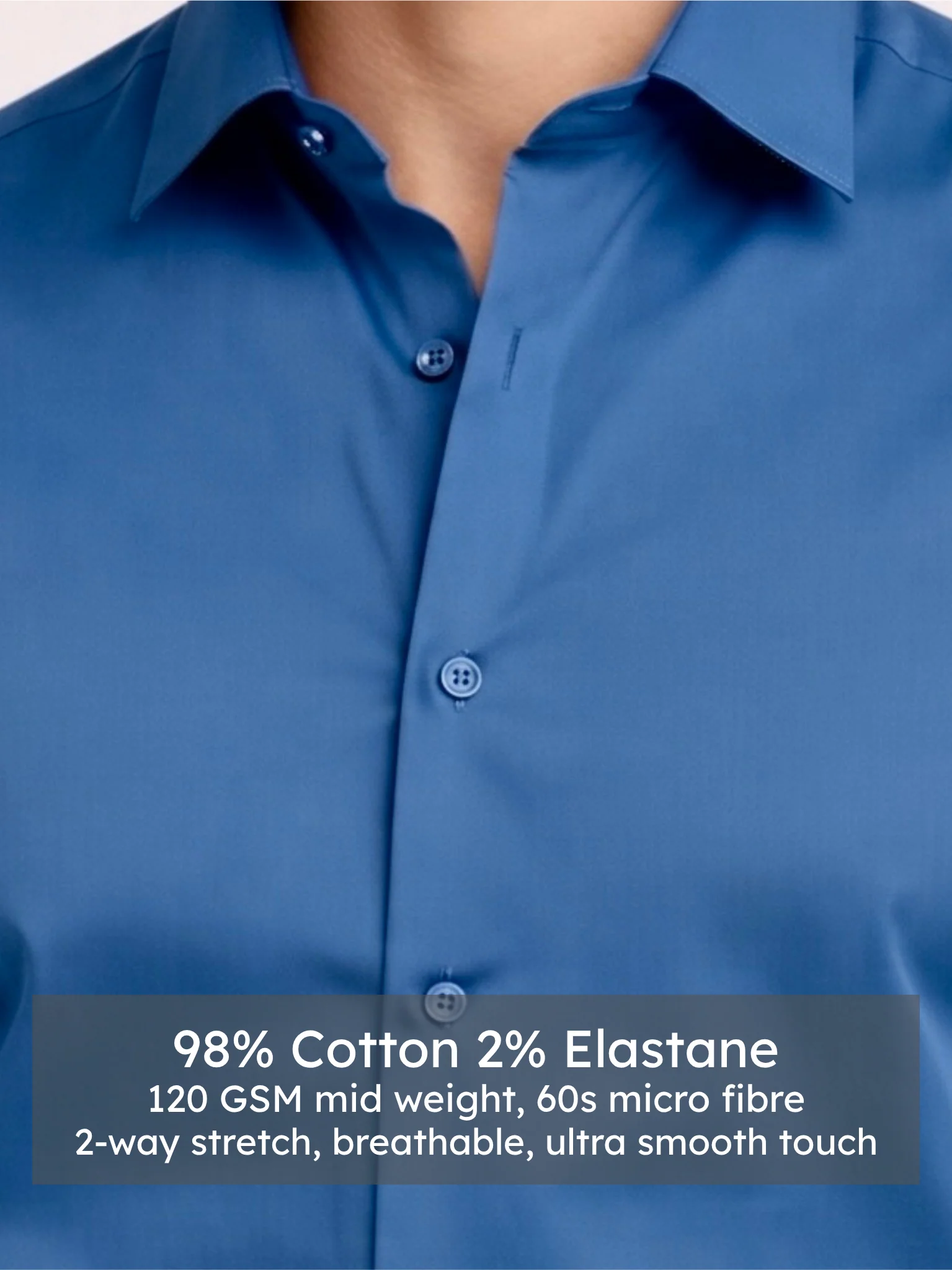 Slate Blue Luxe Stretch Shirt - Image 4