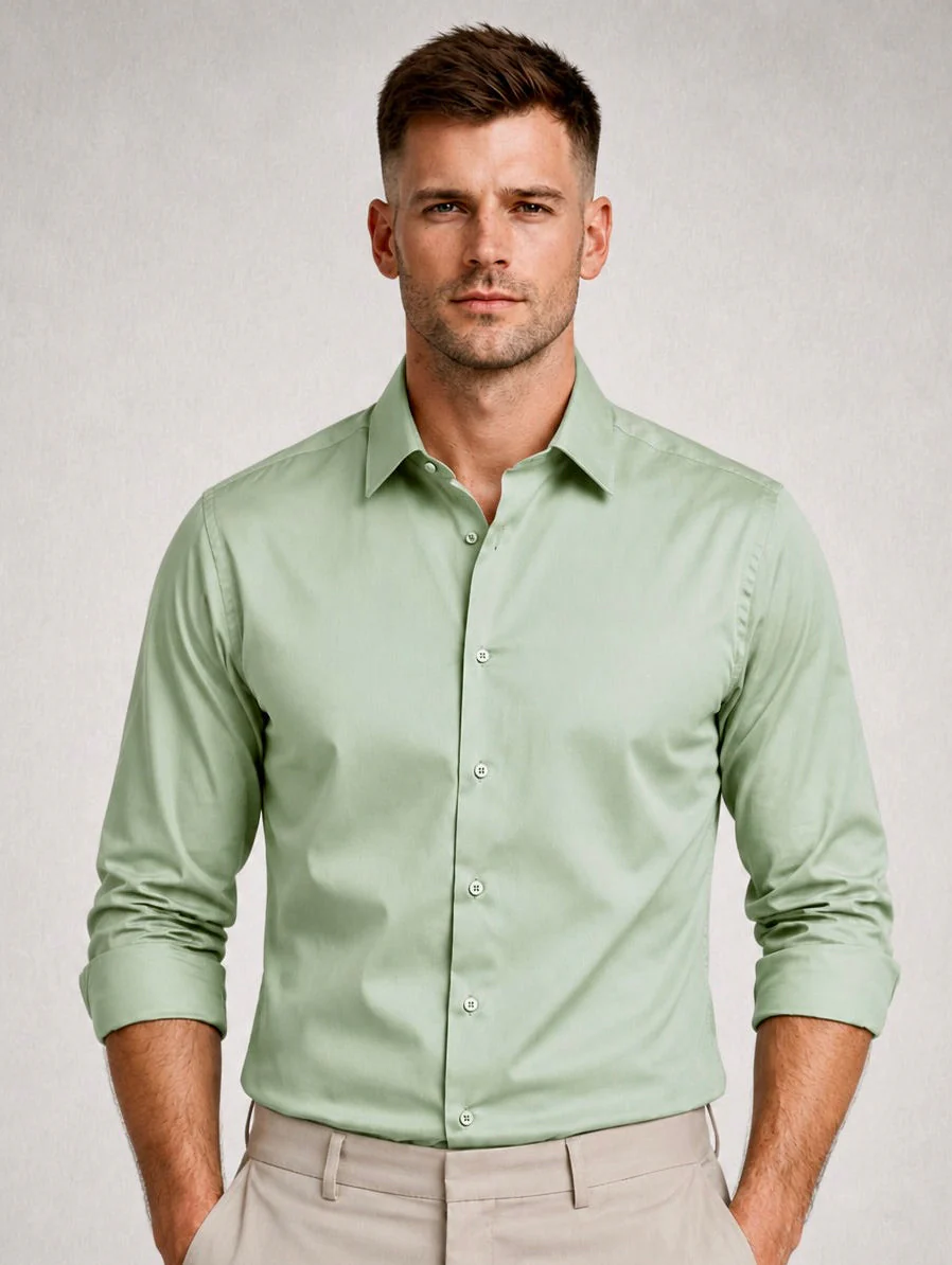 Sage Green Luxe Stretch Shirt