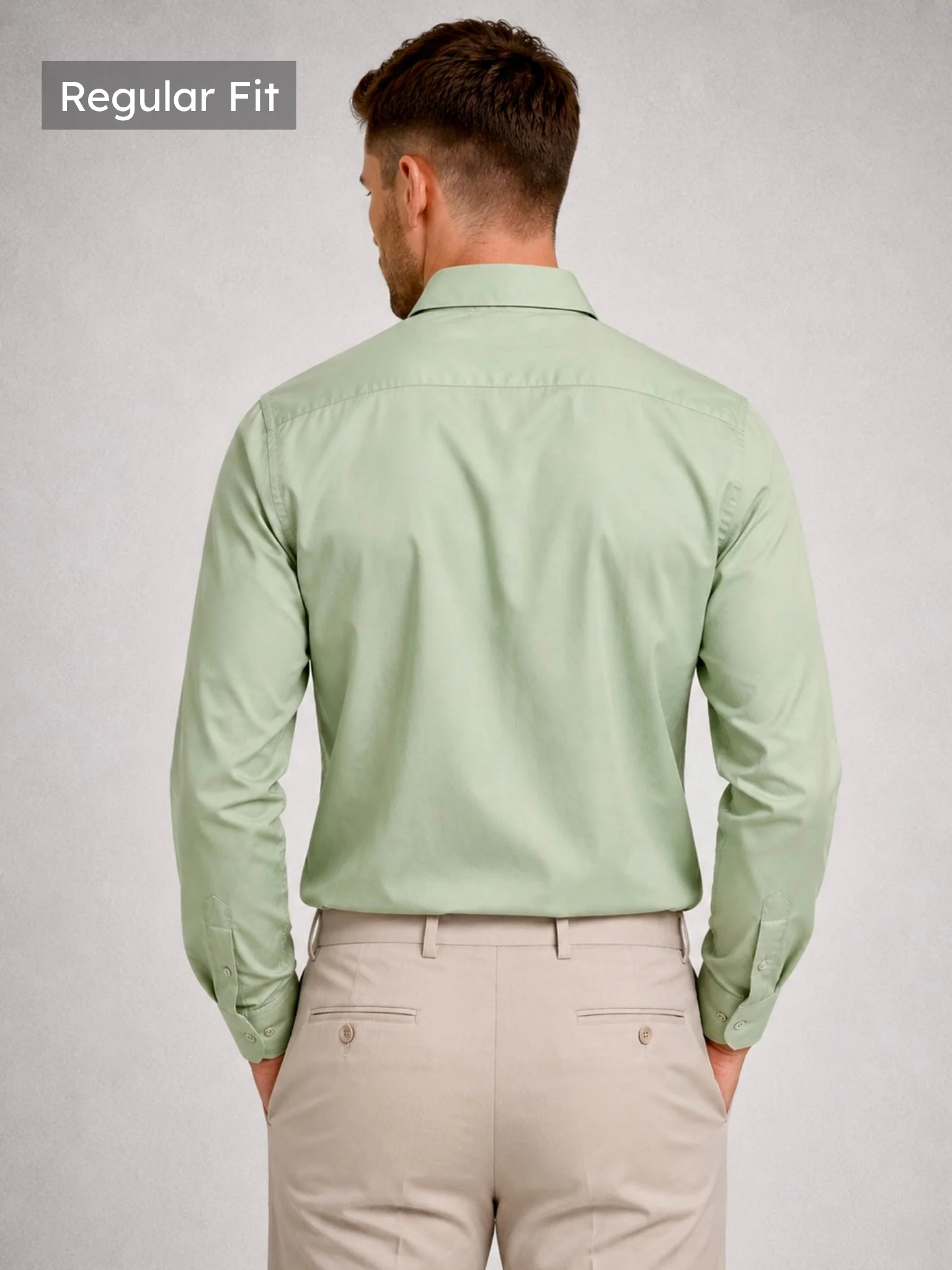 Sage Green Luxe Stretch Shirt - Image 3