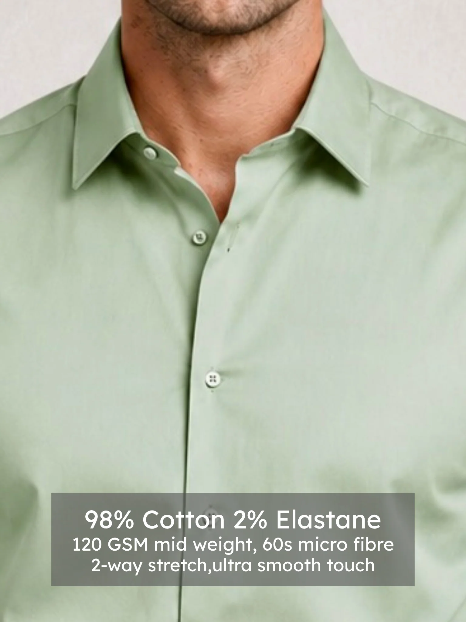 Sage Green Luxe Stretch Shirt - Image 4