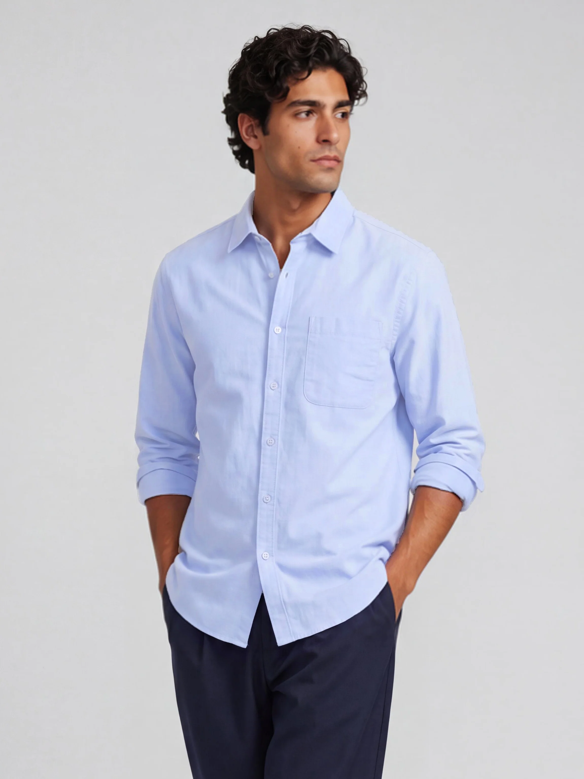 Sky Blue Oxford Shirt - Image 6