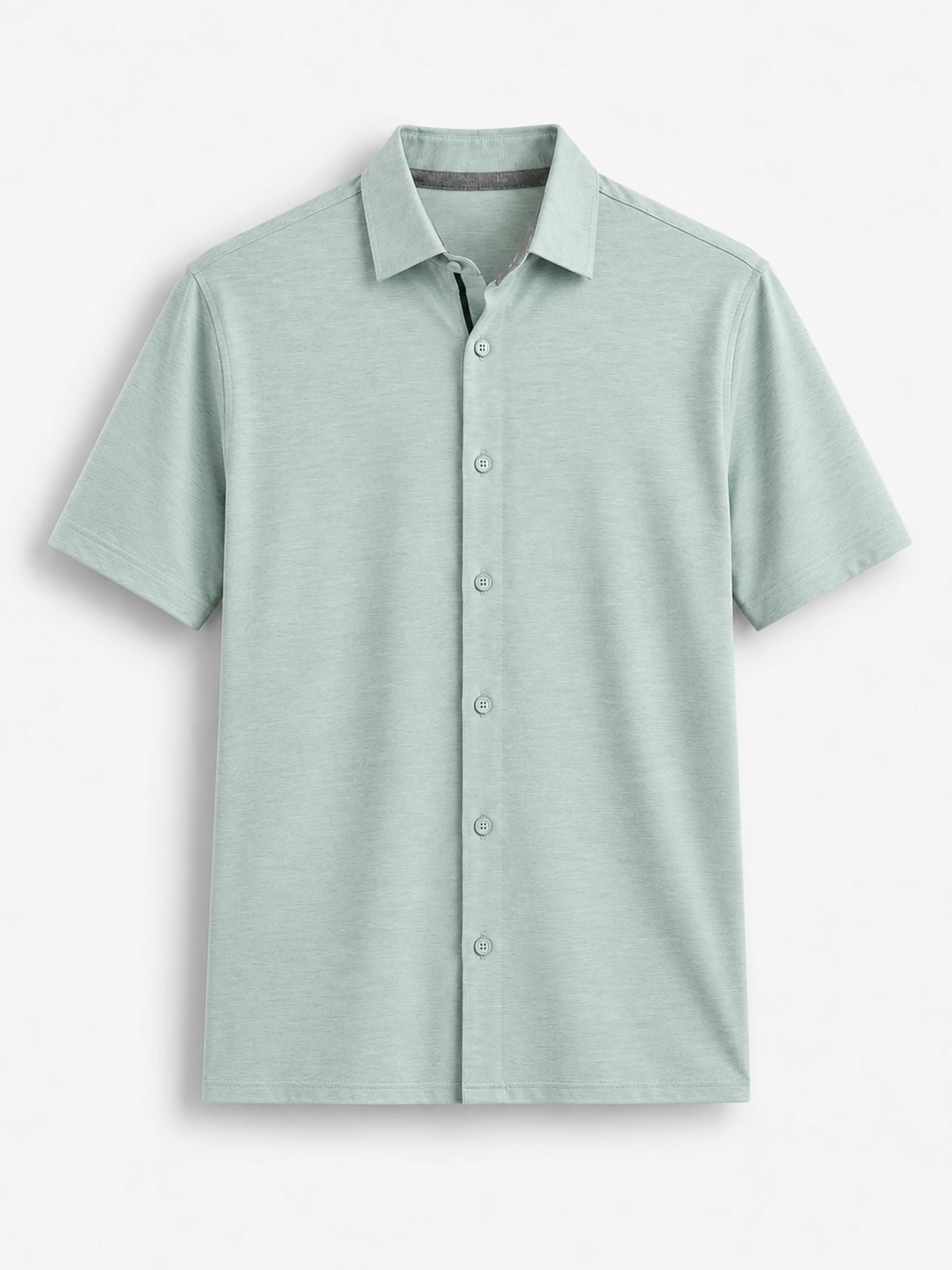 Slim Fit Mint Green Knit Shirt - Image 7