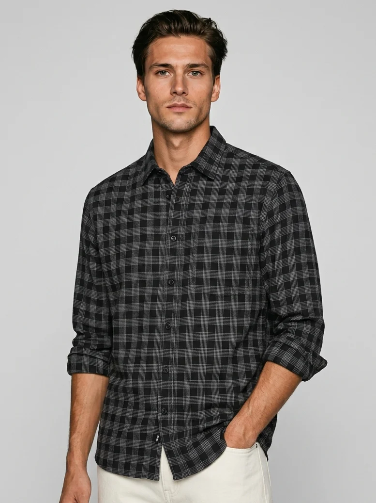 Urban Black Check Shirt