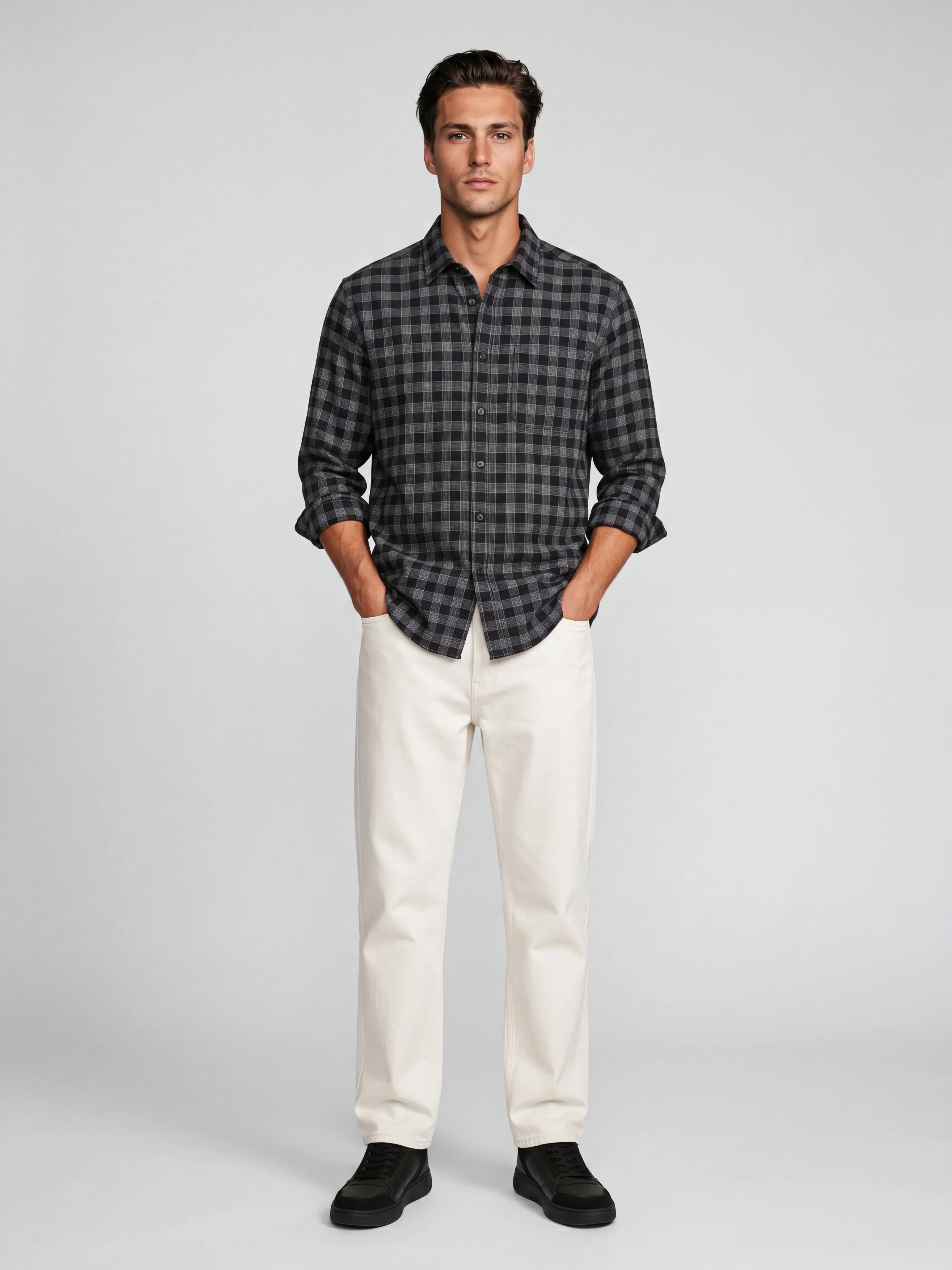 Urban Black Check Shirt - Image 2
