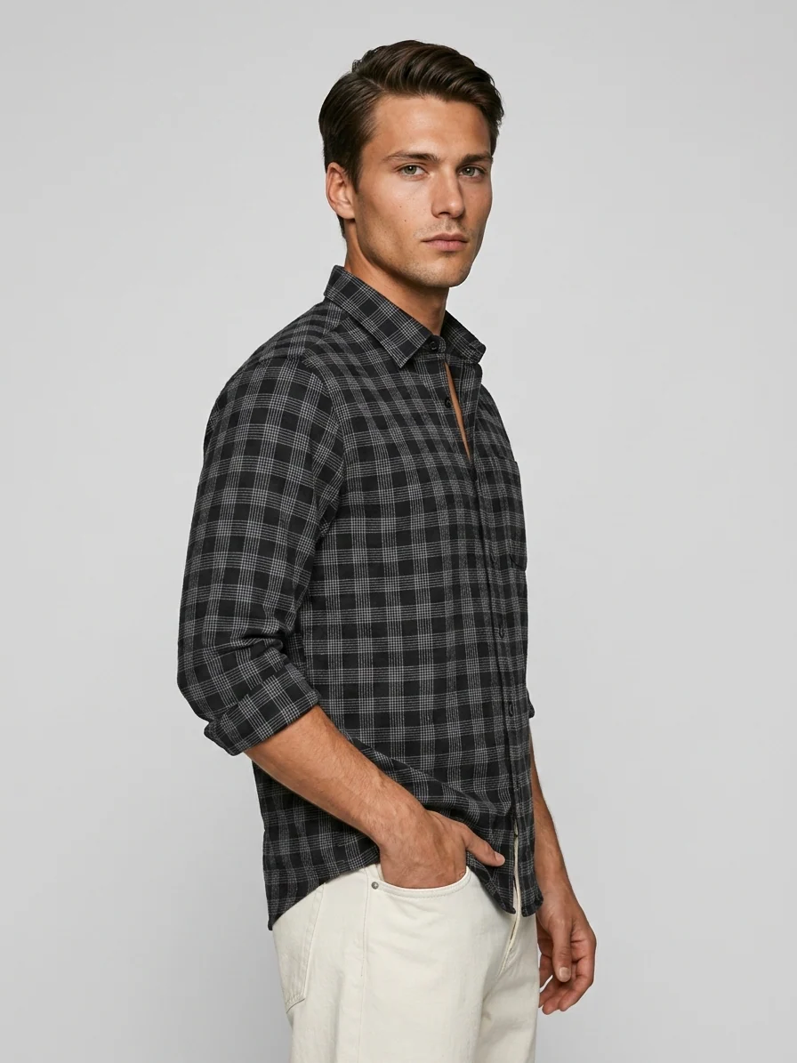 Urban Black Check Shirt - Image 6