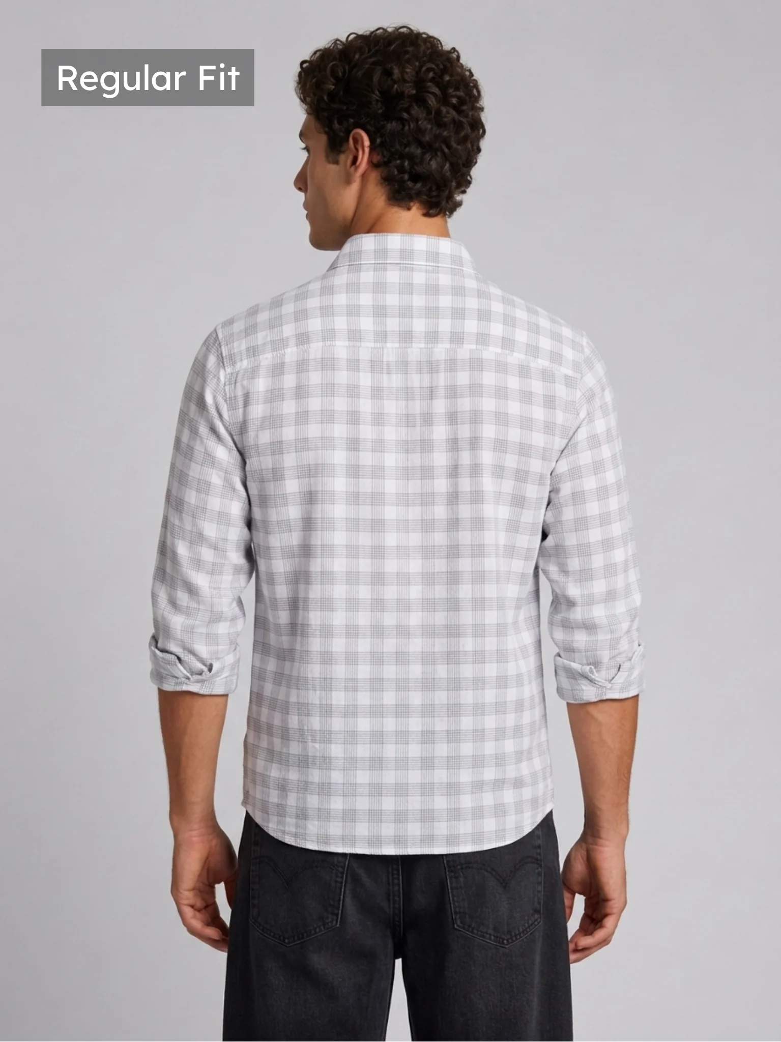 Urban White Check Shirt - Image 3