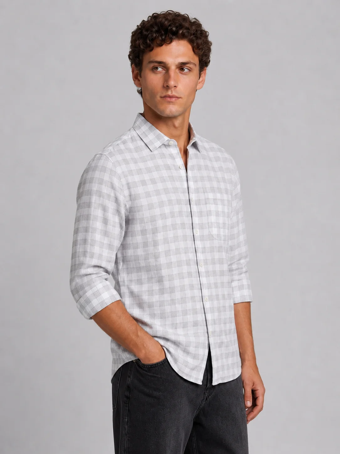 Urban White Check Shirt - Image 6