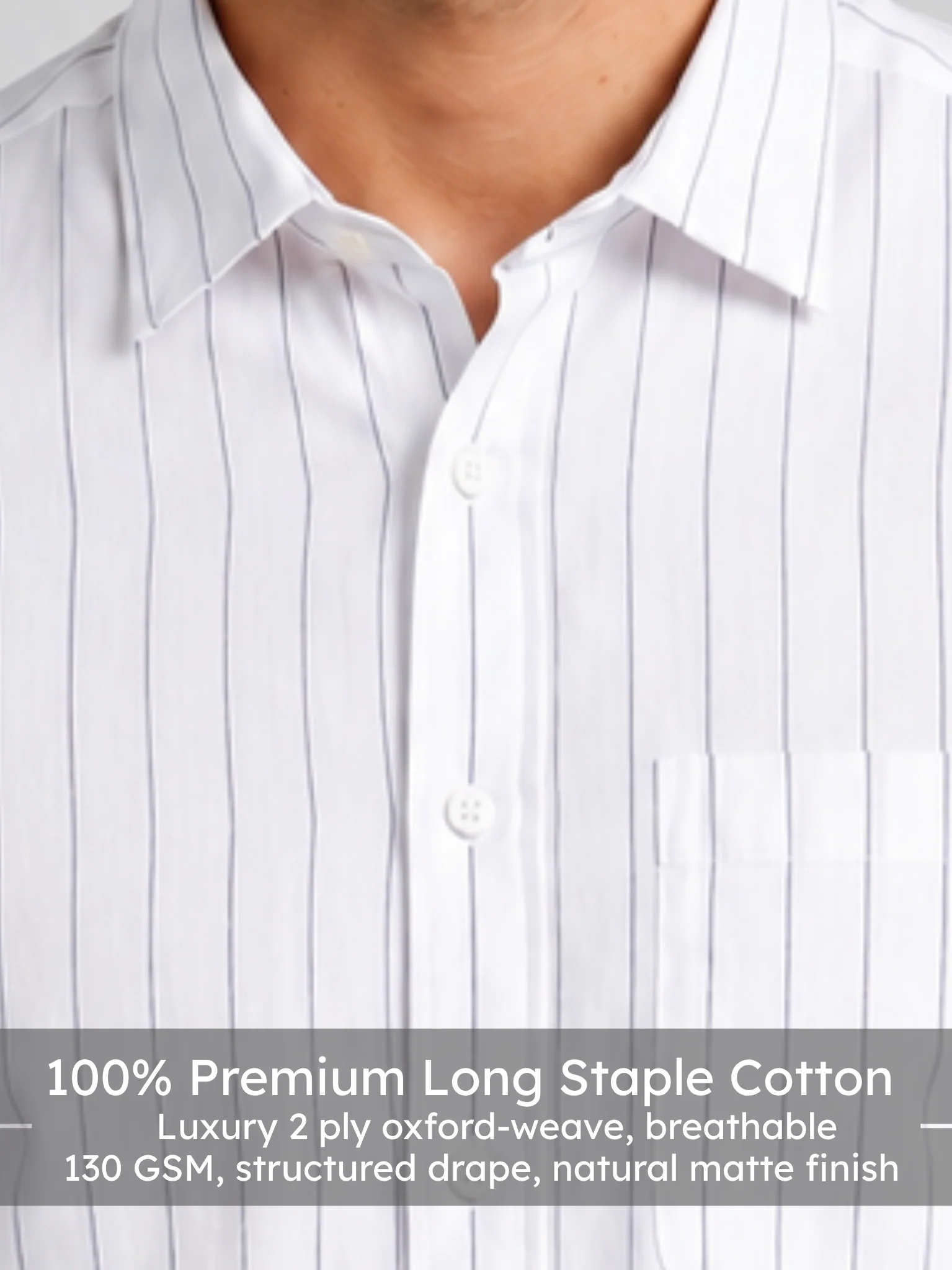 White Oxford Striped Shirt - Image 4